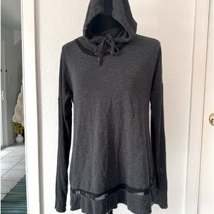 Grey eclipse ALO mesh trimmed hoodie.